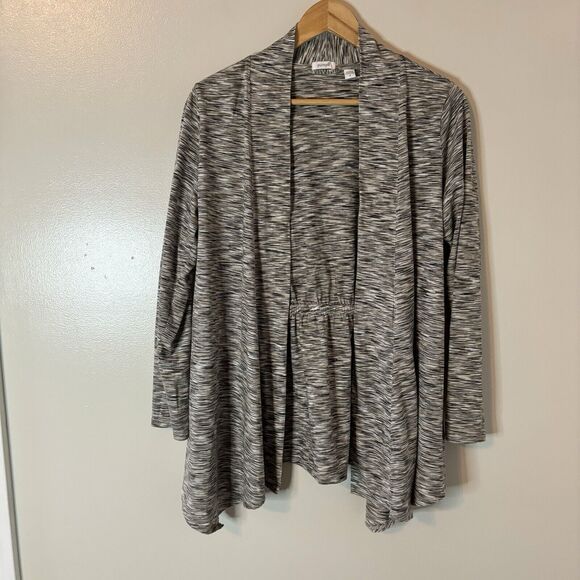 Purejill J. Jill Open Front Cardigan Heathered Gray Long Sleeves Sz Medi… - Picture 1 of 7